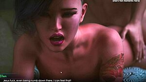 Vídeo HD de uma garota tatuada chupando e tendo seu traseiro virgem fodido em um jogo Hentai