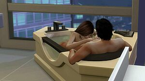 Sims 4 en video de mamada de jacuzzi sin censura