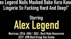 Alex Legend îi face o handjob hardcore lui Kora Kane în lenjerie intimă