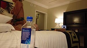 Madelyn Monroe and her girlfriend ride a stranger in Vegas with a water bottle