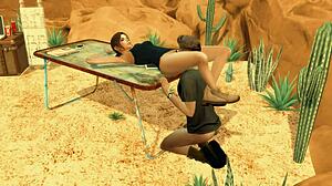 Parodie auf Tomb Raider in Sims 4 mit ägyptischen Schicksalsphallos